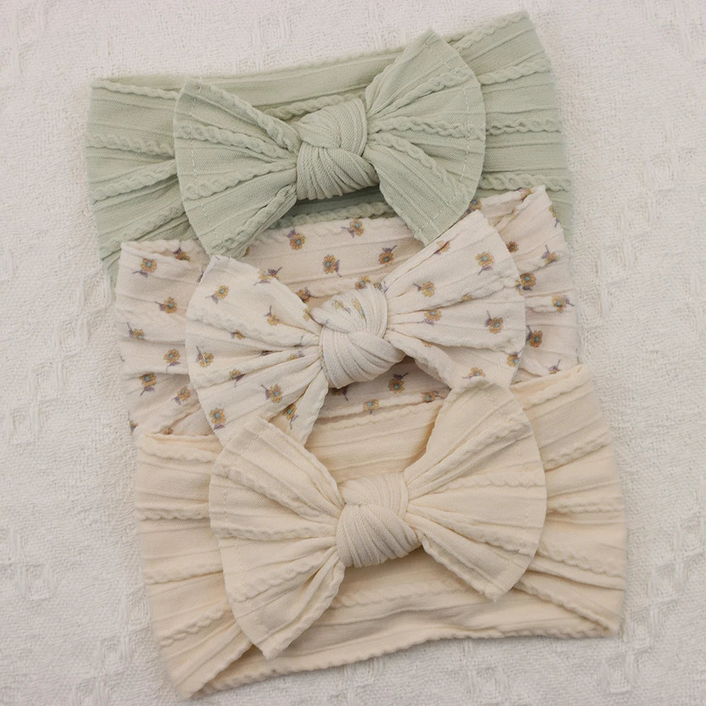 3 unids/set diademas para niña, lote de lazos, diadema para bebé, regalo para recién nacido, bandas elásticas para el cabello, turbante para niños, accesorios para el cabello infantil