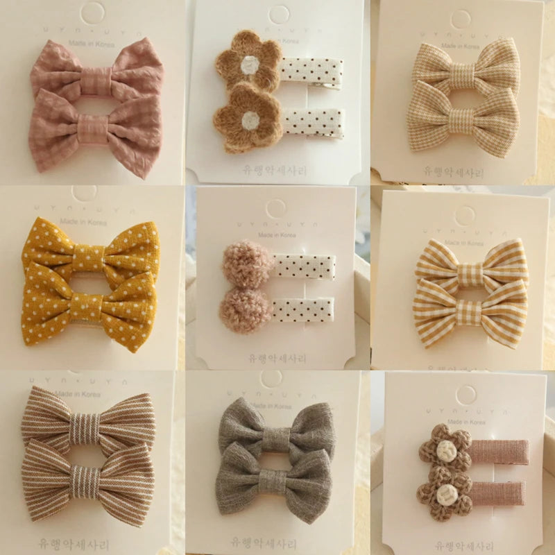 Pinzas para el pelo para niños, tocados hechos a mano, accesorios para el cabello de bebé, lazos de Clip de tela de cobertura completa para niñas