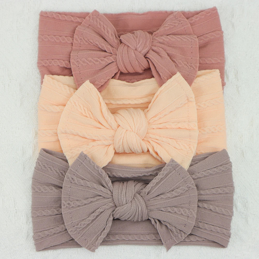 3 unids/set diademas para niña, lote de lazos, diadema para bebé, regalo para recién nacido, bandas elásticas para el cabello, turbante para niños, accesorios para el cabello infantil