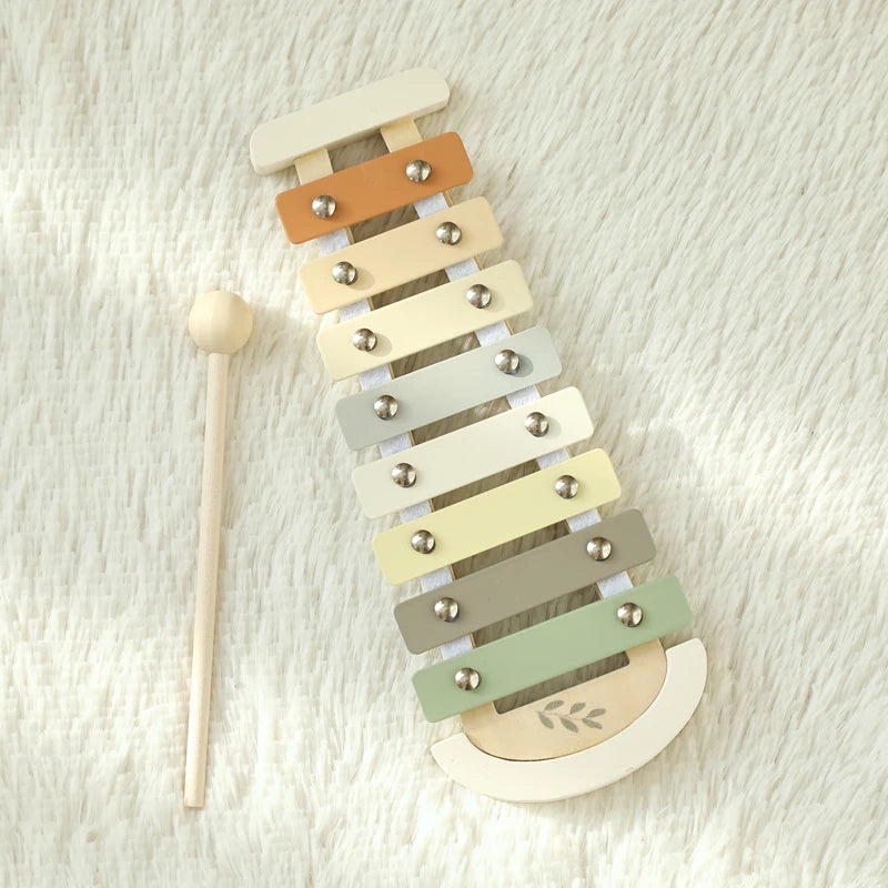 Juguete de madera Montessori, xilófono Multicolor, cuentas de campana, columna de tambor, instrumento Musical, juguete para chico, instrumento Musical educativo, regalo