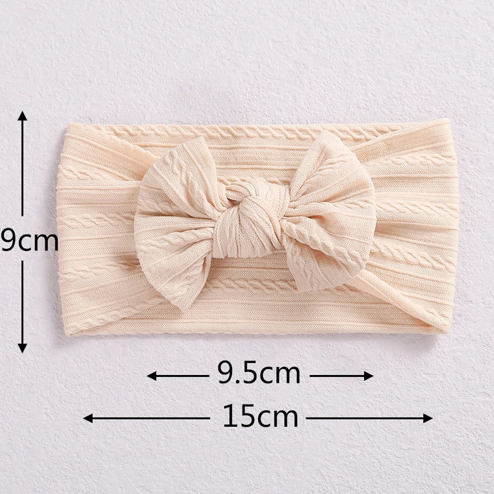 3 unids/set diadema para niña, diademas tejidas con lazo para bebé, turbante elástico suave para recién nacido, accesorios para el cabello para bebé para niña