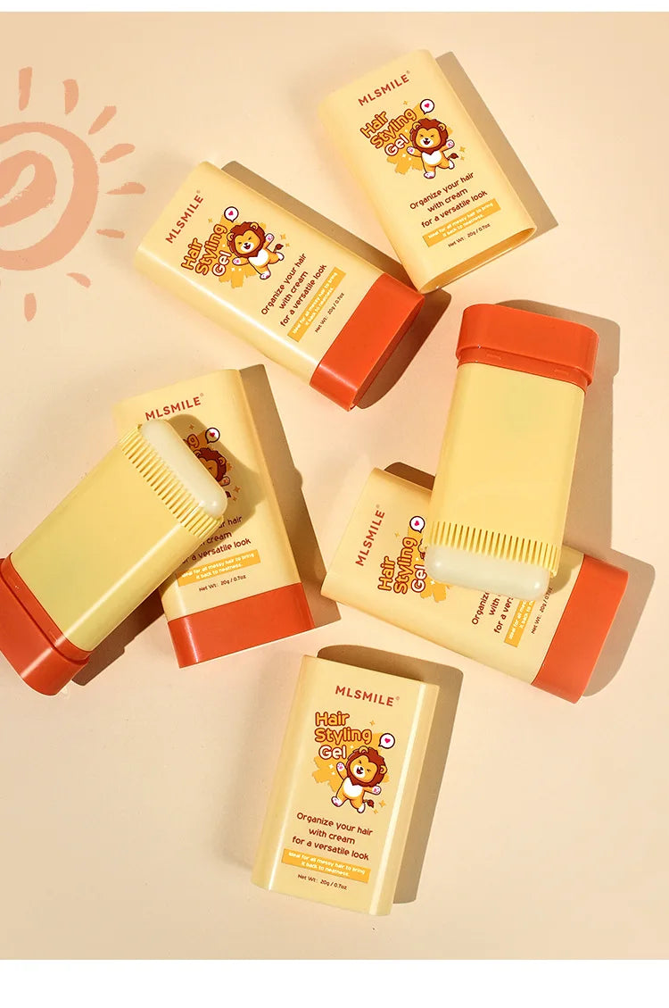 20g cera para el cabello palo peine dientes crema para peinar el cabello Anti-Frizz para hombres mujeres niños borde rizado producto para peinar el cabello