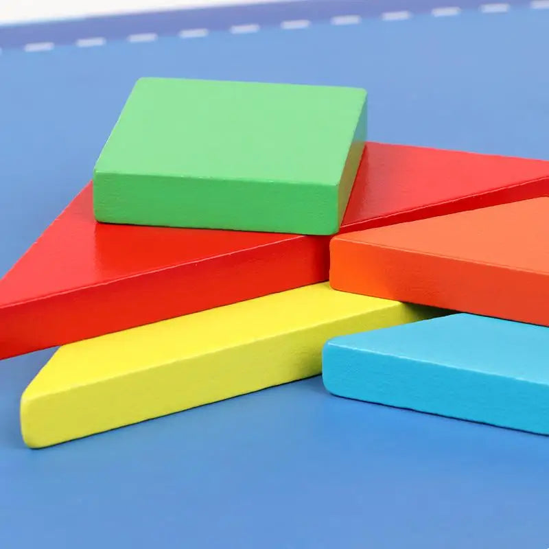 Rompecabezas de madera magnético Tangram, libro de rompecabezas, juguetes educativos para niños, bebé, chico, portátil, aprendizaje de inteligencia Montessori