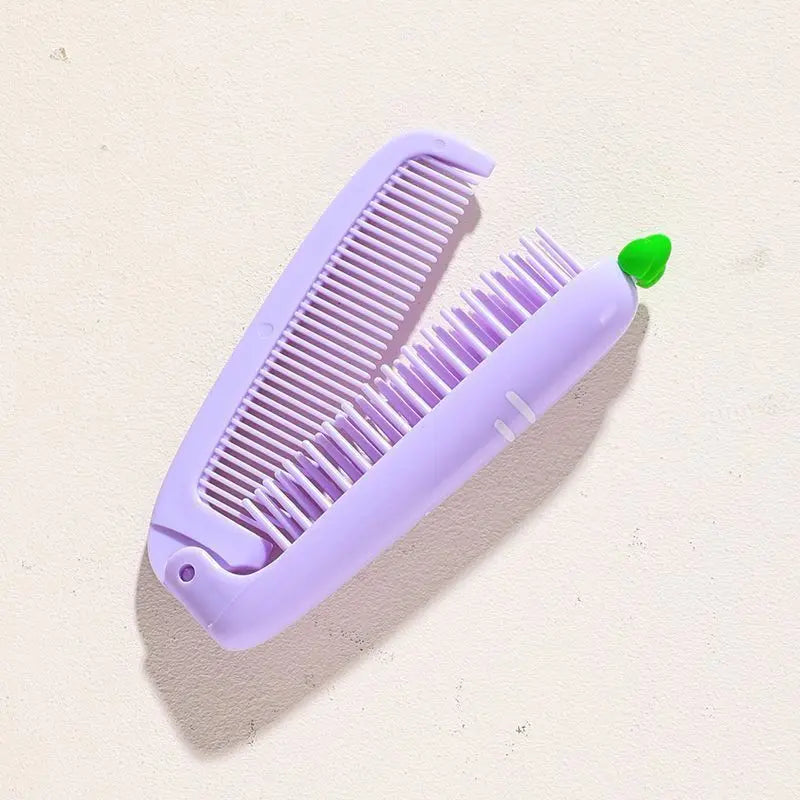 Peine de dientes suaves portátil para niños, cepillos de pelo, peine plegable de dibujos animados bonitos para niños, niños, niñas, cepillos y peine para el cuidado del cabello de bebés
