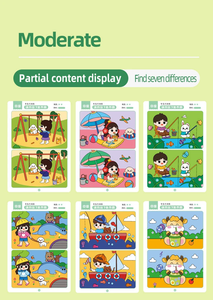 64 Uds. Tarjetas de juego educativas Montessori para niños, juegos de errores, juguetes de educación temprana para bebés, tarjetas reutilizables de entrenamiento de concentración