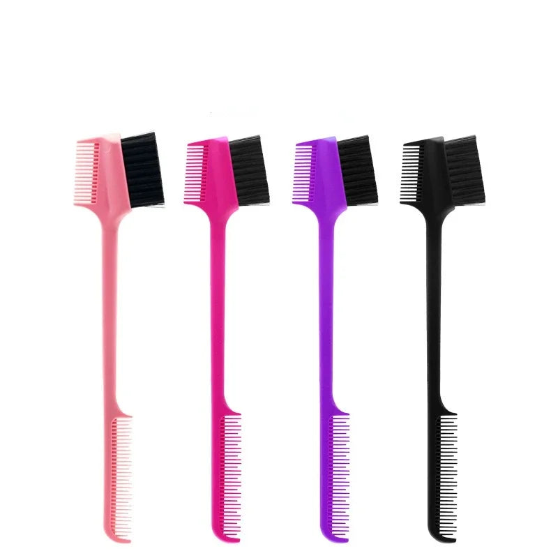 Proveedor de peine de cepillo de borde, cepillo de Control de bordes 3 en 1 de doble cara para peluquería de bebé, cepillos de peine, herramientas de belleza