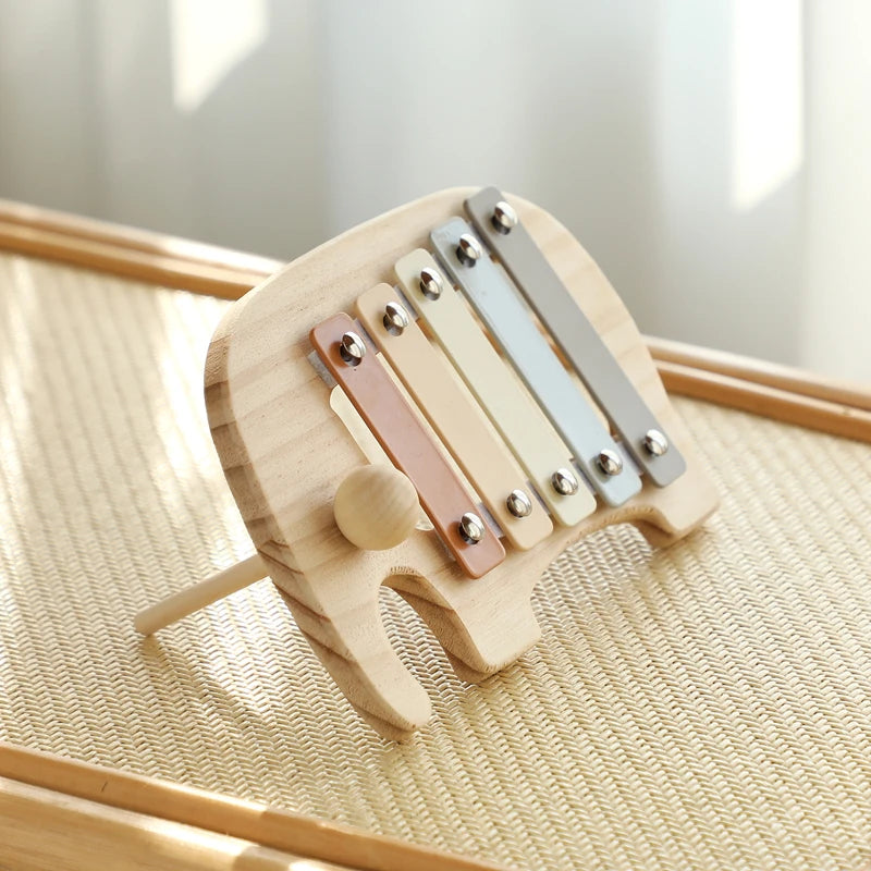 Juguete de madera Montessori, xilófono Multicolor, cuentas de campana, columna de tambor, instrumento Musical, juguete para chico, instrumento Musical educativo, regalo