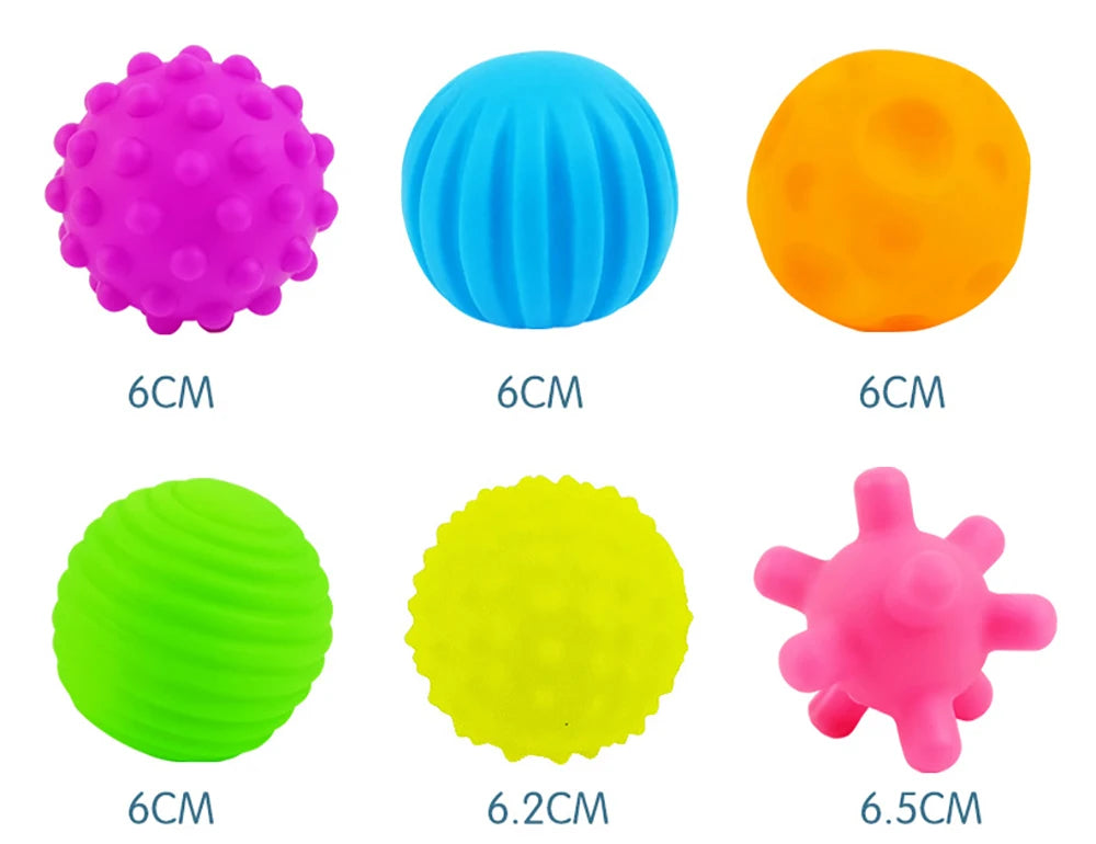 Juego de bolas múltiples texturizadas para niños, 6 piezas, juguete para desarrollar sentidos táctiles, pelota de mano táctil, pelota de entrenamiento, bolas suaves de masaje, regalos para niños