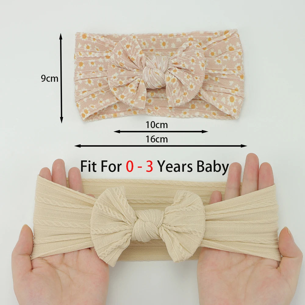 3 unids/set de diademas para bebé, lote de diadema con lazo para niña, gorros para recién nacido, turbante de nailon suave para niños, diademas para niños, accesorios para el cabello