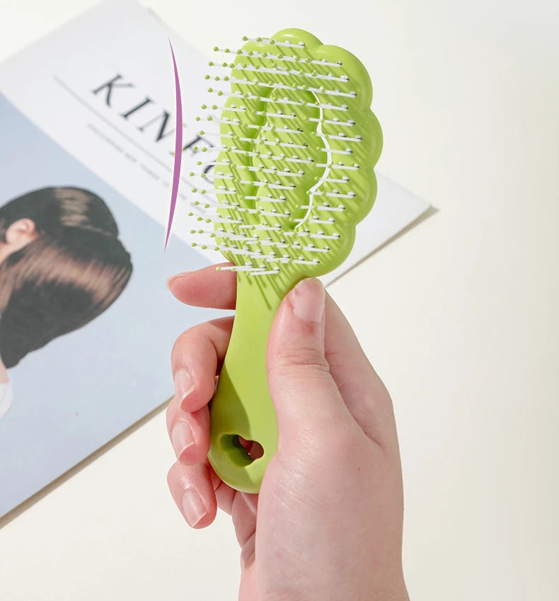 Mini cepillo de pelo portátil para niña, Color caramelo, masaje de dibujos animados, peine de pelo liso, forma de nube, peine de canalé, peine de peinado, 1 pieza
