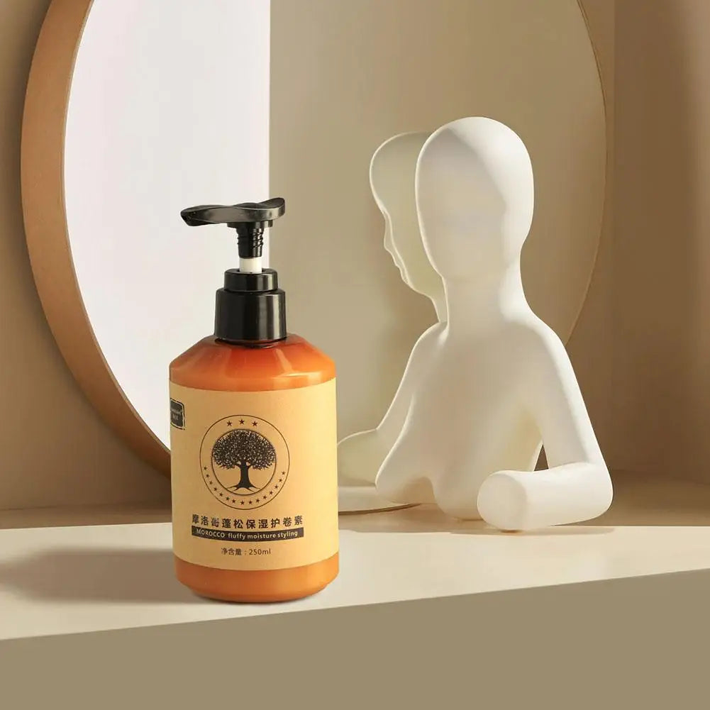 Crema para peinar el cabello rizado de larga duración, crema rizadora de volumen de elasticidad hidratante, crema para peinar aceite para el cabello marroquí