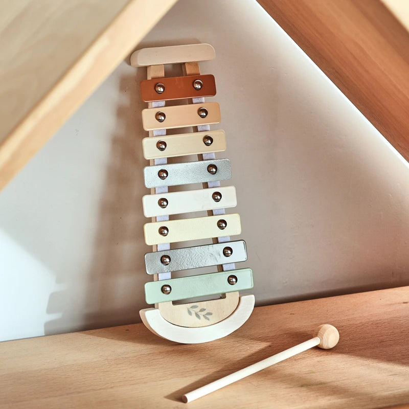 Juguete de madera Montessori, xilófono Multicolor, cuentas de campana, columna de tambor, instrumento Musical, juguete para chico, instrumento Musical educativo, regalo