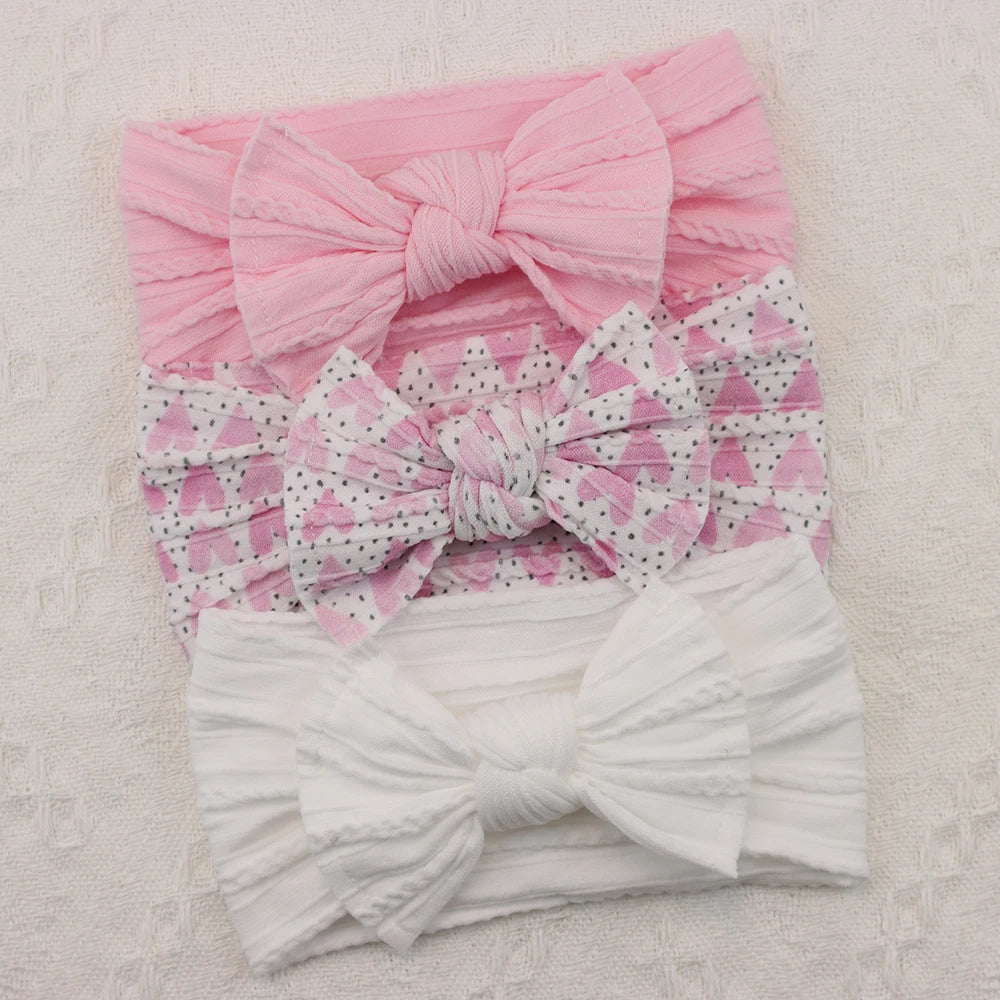 3 unids/set diademas para niña, lote de lazos, diadema para bebé, regalo para recién nacido, bandas elásticas para el cabello, turbante para niños, accesorios para el cabello infantil