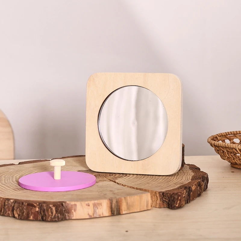 Rompecabezas de espejo Montessori para bebé, tablero ocupado, juguetes de madera, juguete sensorial educativo para edades tempranas, material didáctico preescolar