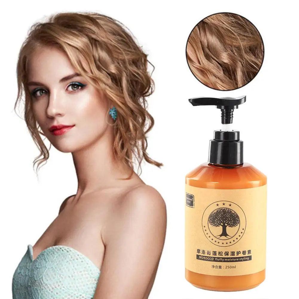 Crema para peinar el cabello rizado de larga duración, crema rizadora de volumen de elasticidad hidratante, crema para peinar aceite para el cabello marroquí