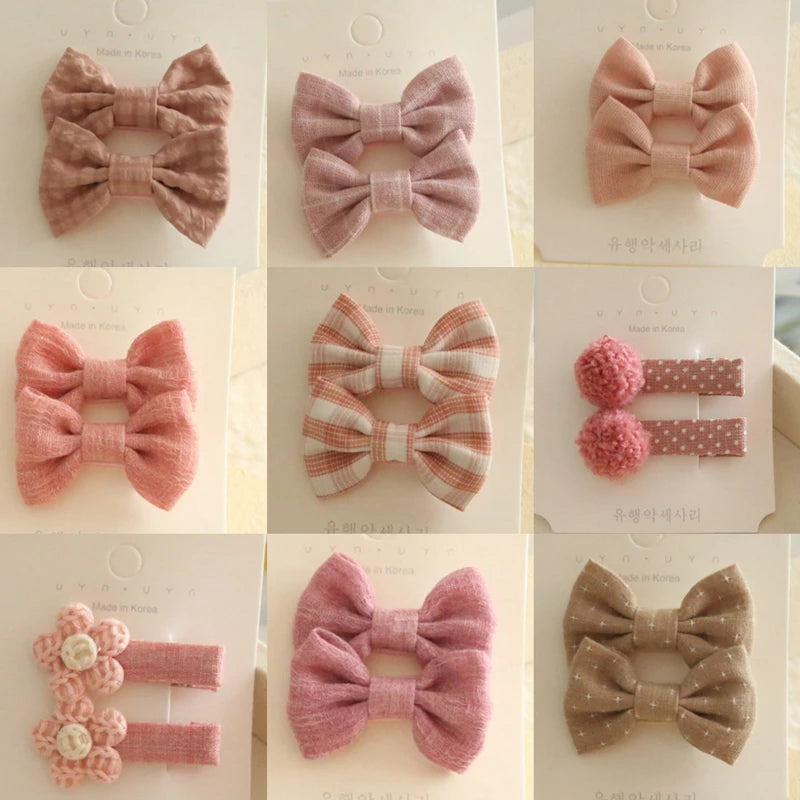 Pinzas para el pelo para niños, tocados hechos a mano, accesorios para el cabello de bebé, lazos de Clip de tela de cobertura completa para niñas
