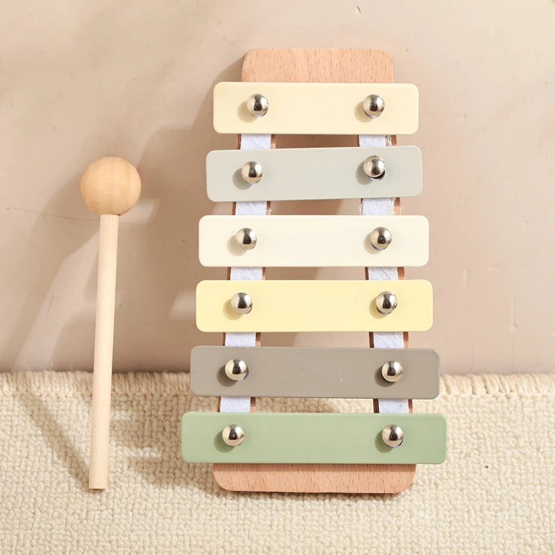 Juguete de madera Montessori, xilófono Multicolor, cuentas de campana, columna de tambor, instrumento Musical, juguete para chico, instrumento Musical educativo, regalo
