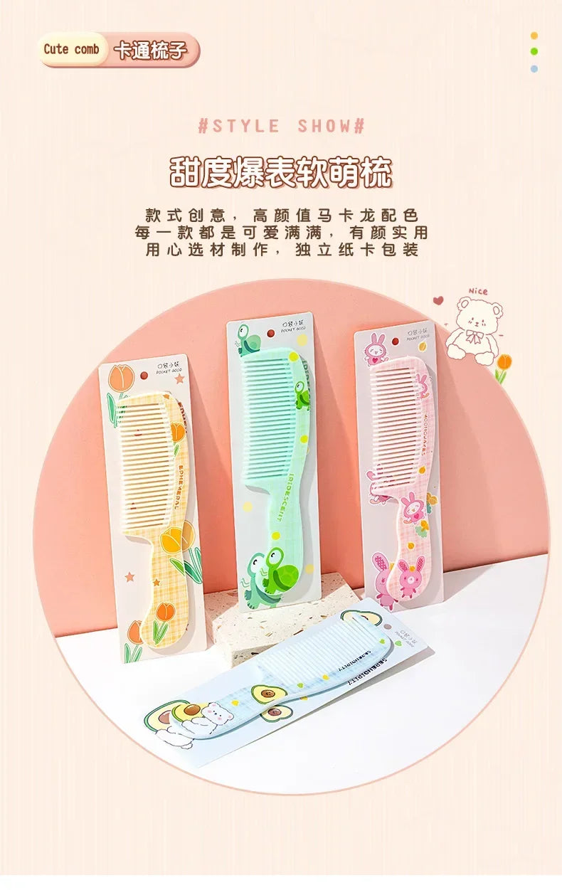 Cepillo de pelo portátil sin enredos para bebé, herramientas para el cuidado de la salud, peines para niños, lindo Conejo, oso, peine para niños, accesorios para niñas