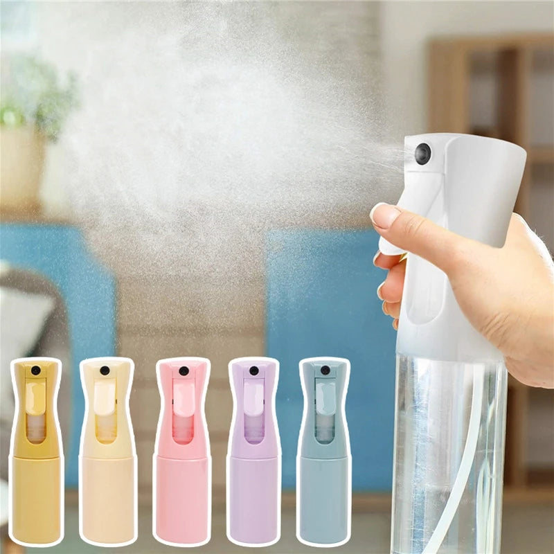 Botella pulverizadora de 200/300ml, lata de agua para plantas de jardín, pulverizador de niebla continuo recargable, herramienta de salón de peluquería de plástico, colores dulces