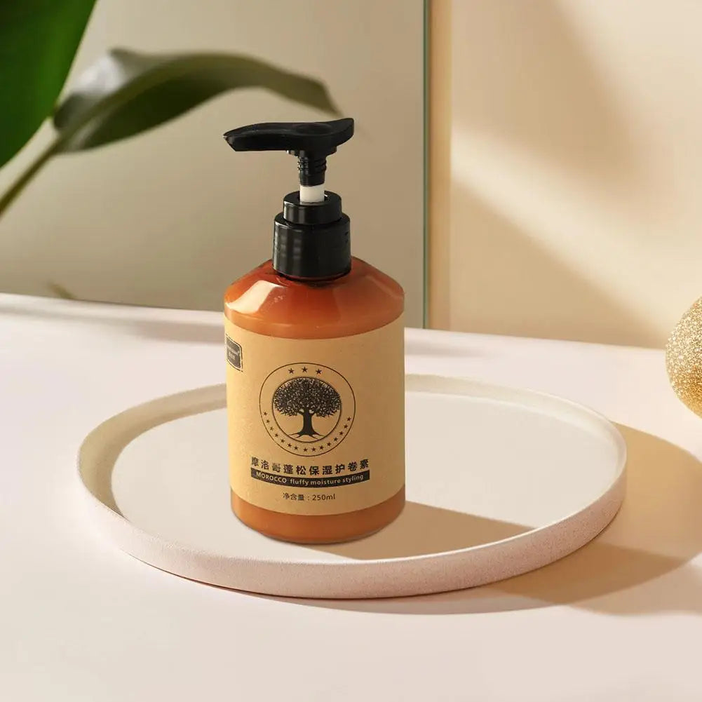 Crema para peinar el cabello rizado de larga duración, crema rizadora de volumen de elasticidad hidratante, crema para peinar aceite para el cabello marroquí