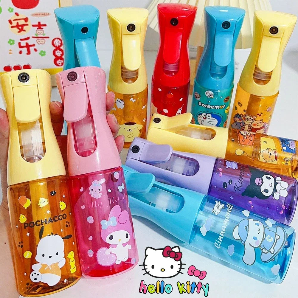 Botella pulverizadora de dibujos animados de Hello Kitty Sanrio, 200ml, bonita melodía Kuromi, gran capacidad, alta presión, pulverizador de hidratación continua, Juguetes