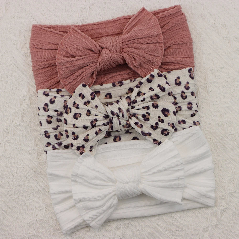 3 unids/set diademas para niña, lote de lazos, diadema para bebé, regalo para recién nacido, bandas elásticas para el cabello, turbante para niños, accesorios para el cabello infantil