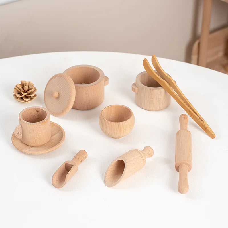 Juego de rompecabezas de iluminación sensorial Montessori, juego de té de cocina simulado, experiencia familiar, educación infantil, juguetes de madera