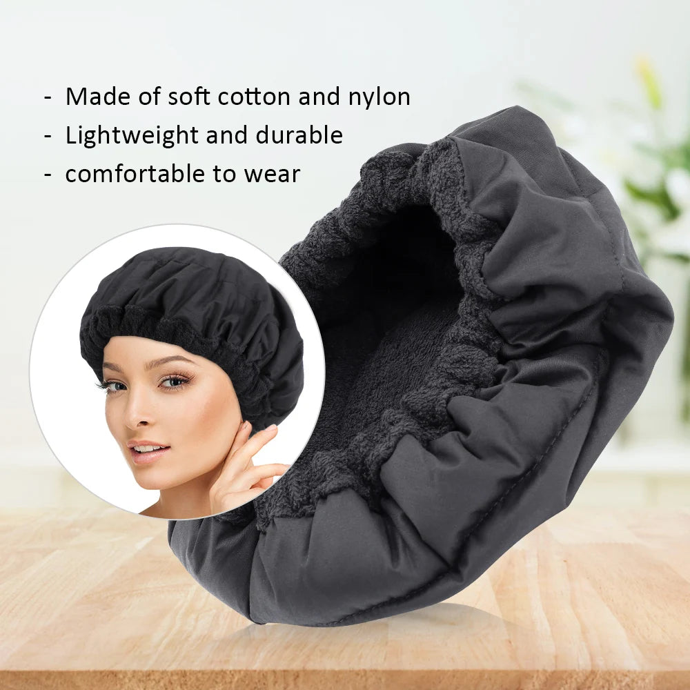 Gorro de linaza para el cuidado del cabello, gorro de calentamiento inalámbrico, mascarilla para el cabello, cabezal caliente, microondas, gorro de secado térmico, vaporizador para el cuidado del cabello