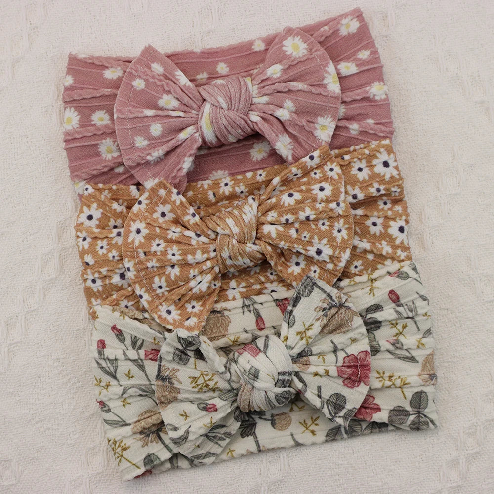 3 unids/set diademas para niña, lote de lazos, diadema para bebé, regalo para recién nacido, bandas elásticas para el cabello, turbante para niños, accesorios para el cabello infantil