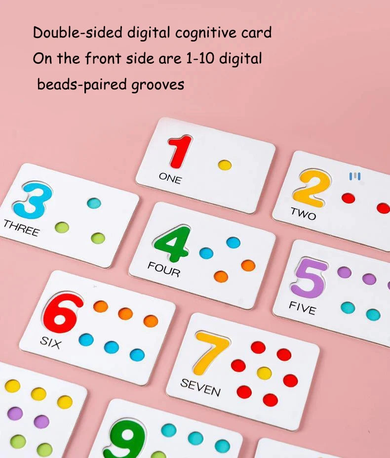 Accesorios de matemáticas Montessori para bebé, rompecabezas de emparejamiento cognitivo Digital, perla ingeniosa, juguetes de acción fina para niños