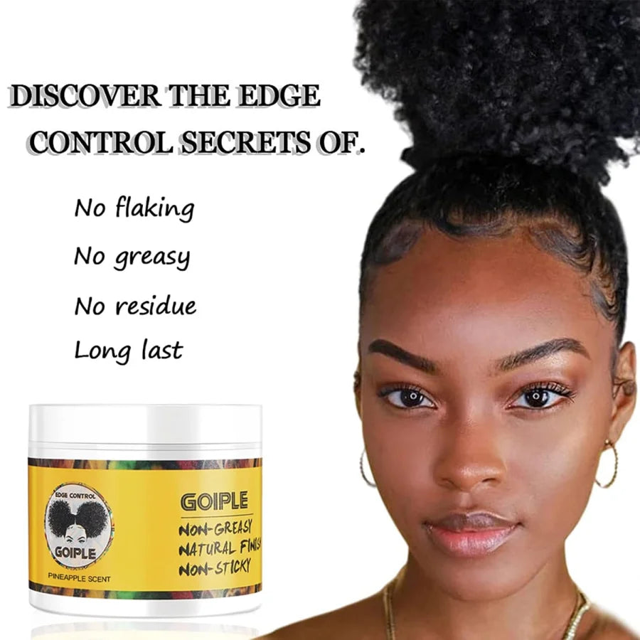 Goiple Edge Control Wax para pelos de bebé, Gel para el cabello de sujeción fuerte, sin borde descamaño, pomada más suave, aroma de piña con cepillo