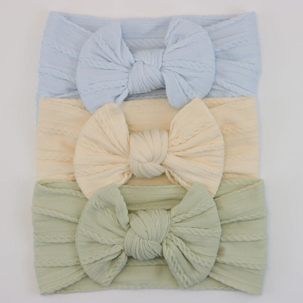 3 unids/set de diademas para bebé, lote de diadema con lazo para niña, gorros para recién nacido, turbante de nailon suave para niños, diademas para niños, accesorios para el cabello
