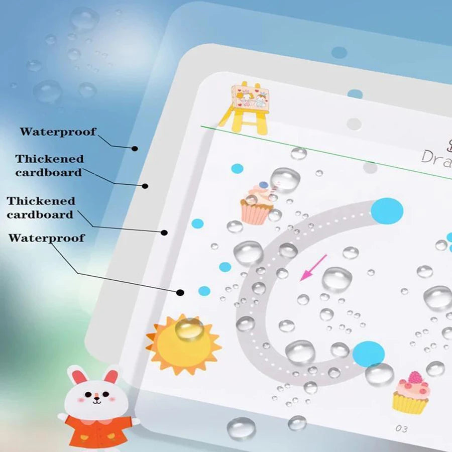 Cuaderno de trabajo de entrenamiento con Control de bolígrafo para niños pequeños, cuaderno de práctica de rastreo mágico para bebés, escritura reutilizable, dibujo, libros educativos con imágenes