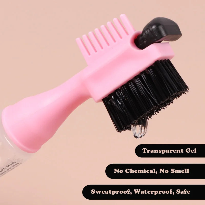 1 Uds. Gel de Control de bordes para estilizar el cabello con cepillo para el cabello de bebé, Gel fijador de cabello portátil, crema para el cabello Natural África 10Ml