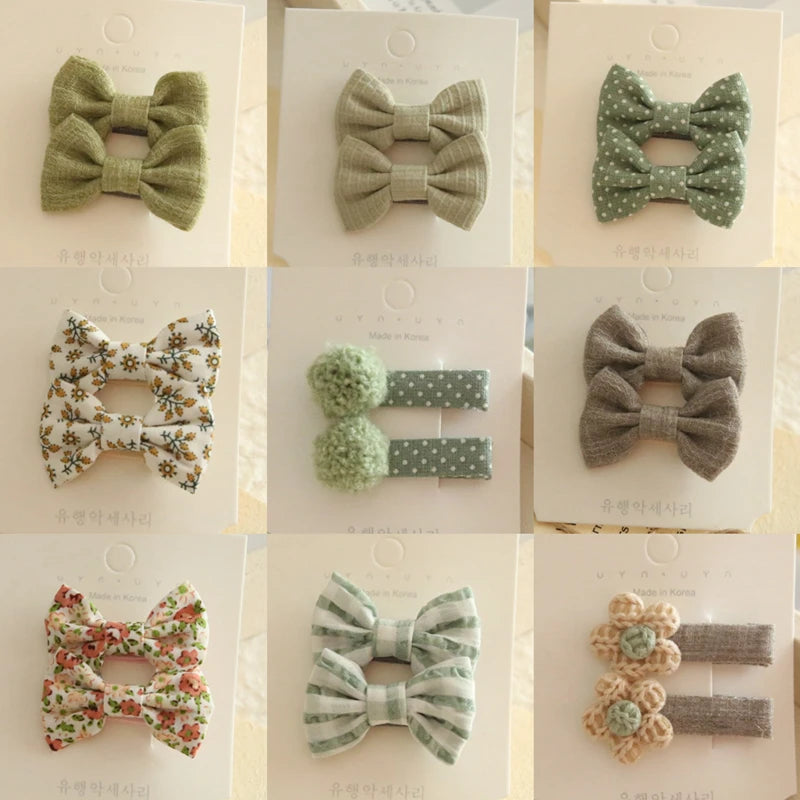 Pinzas para el pelo para niños, tocados hechos a mano, accesorios para el cabello de bebé, lazos de Clip de tela de cobertura completa para niñas