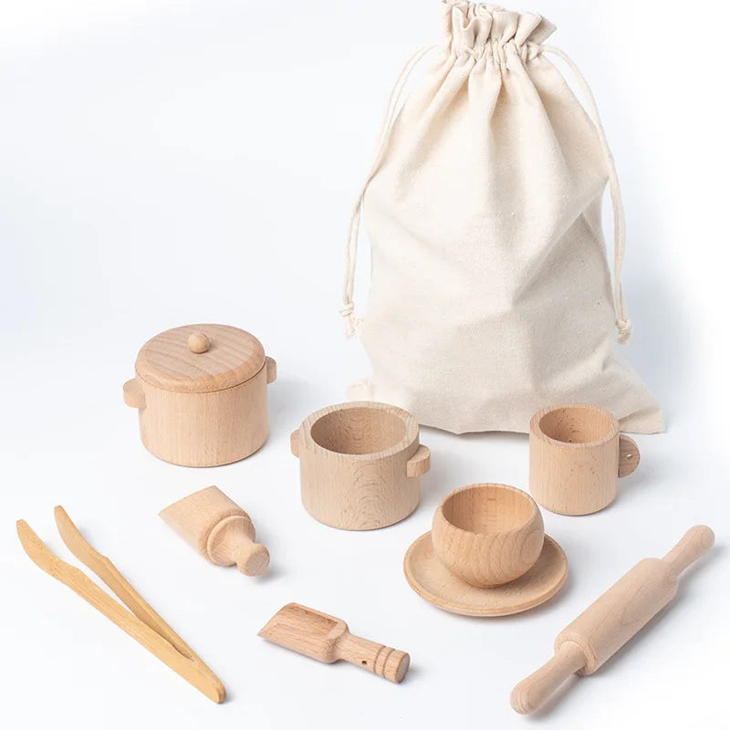 Juego de rompecabezas de iluminación sensorial Montessori, juego de té de cocina simulado, experiencia familiar, educación infantil, juguetes de madera