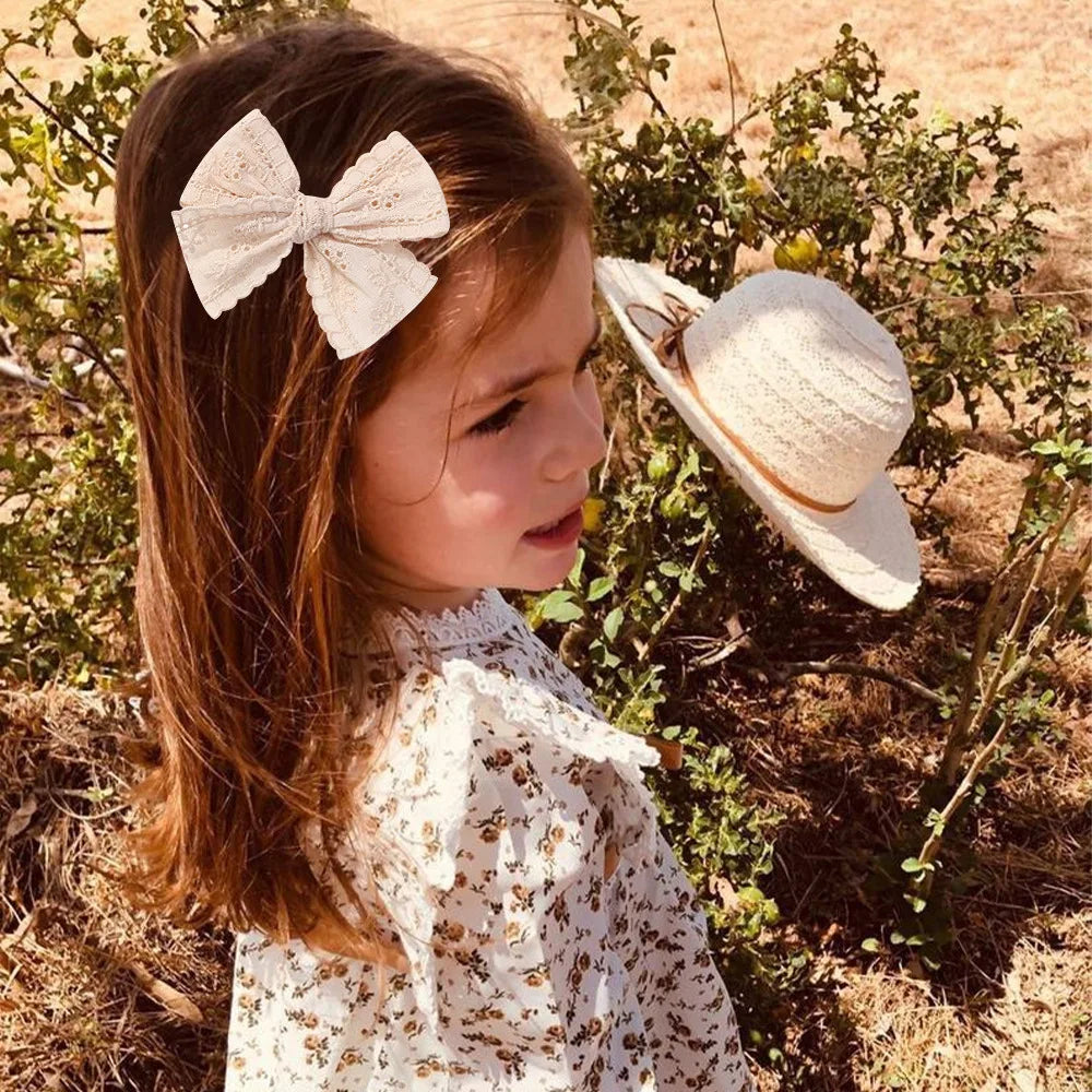 2 unids/set de pinzas para el cabello de bebé para niñas, lazos para el cabello de encaje de algodón, pasador para niños, horquillas completamente envueltas, horquillas para niños pequeños, accesorios para el cabello