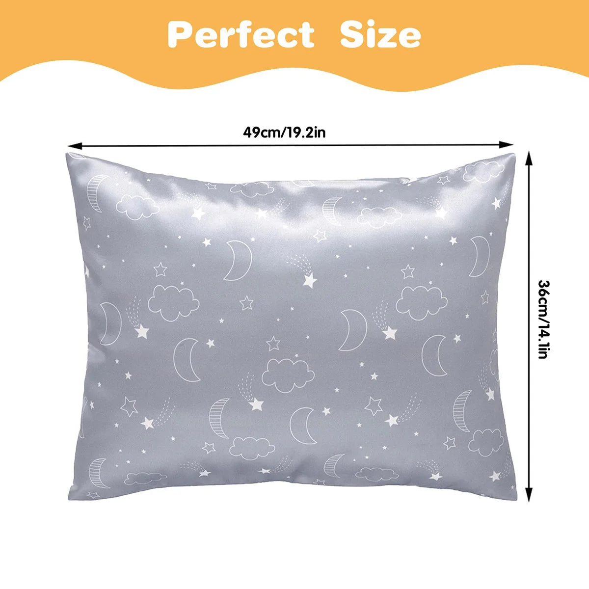 1 paquete de fundas de almohada de satén de seda para niños, funda de almohada suave para cama de niños y niñas, fundas de almohada lavables a máquina, suministros para el hogar