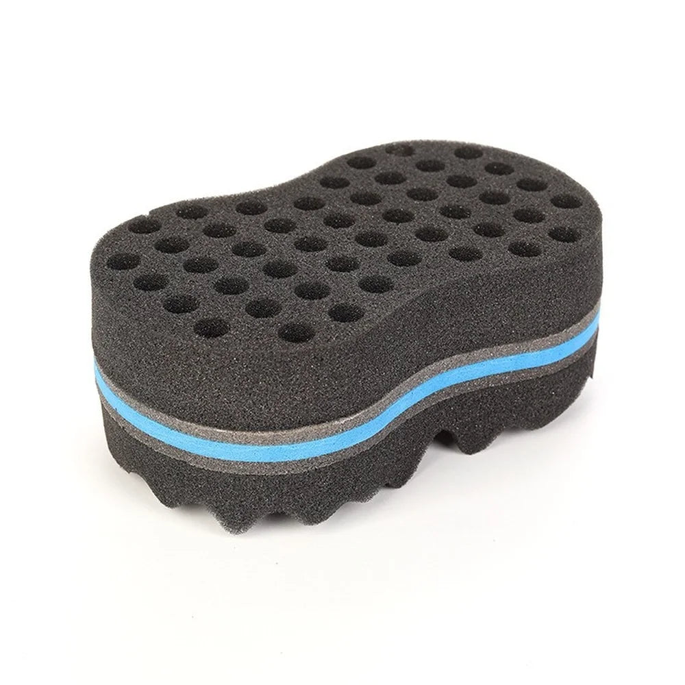 Cepillo de esponja para peinado de cabello rizado, cepillos de esponja de doble cara, trenza lateral con múltiples agujeros, cepillo de pelo ondulado