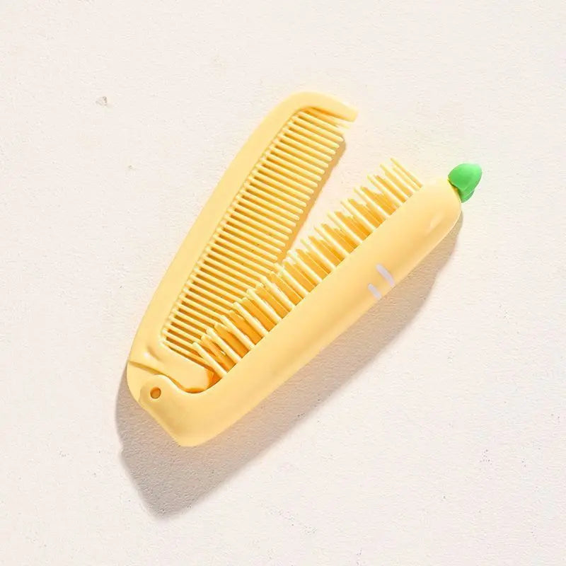 Peine de dientes suaves portátil para niños, cepillos de pelo, peine plegable de dibujos animados bonitos para niños, niños, niñas, cepillos y peine para el cuidado del cabello de bebés