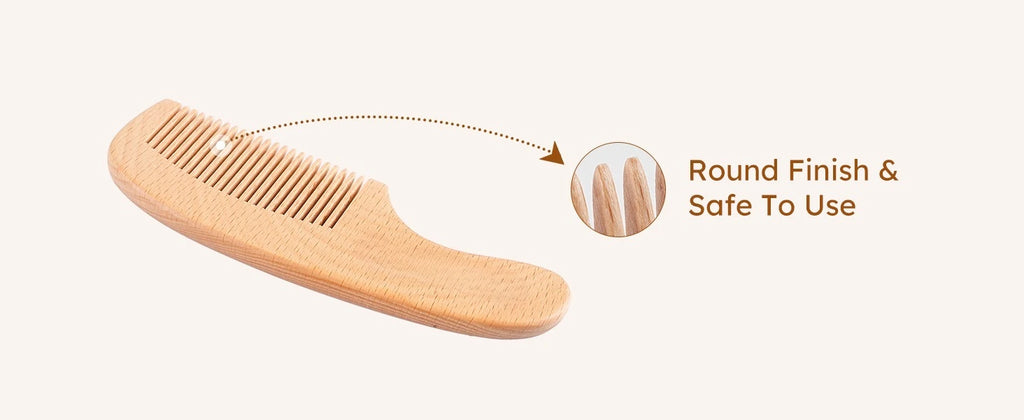 Juego de 4 Uds de cepillos y peines para bebé, cepillo de masaje de pelo de cabra Natural Ultra suave de madera para recién nacido, juego de peines para niño y niña
