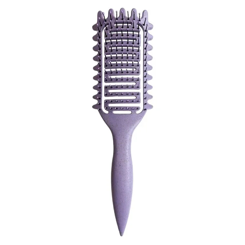Cepillo de peinado rizado, cepillo de pelo hueco para desenredar, peine de pelo rizado húmedo enredado, rizos moldeadores, herramientas de peluquería y peluquero