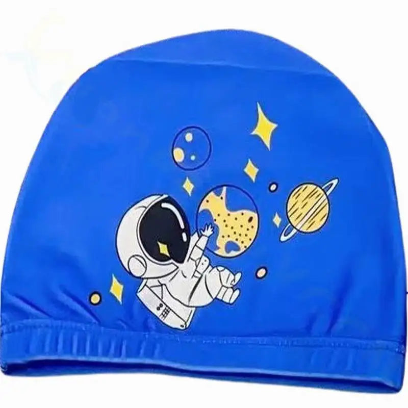 Gorro de natación para niños, bonito gorro de tela de dibujos animados para piscina, deportes acuáticos, protege las orejas, gorros de baño para niños y niñas