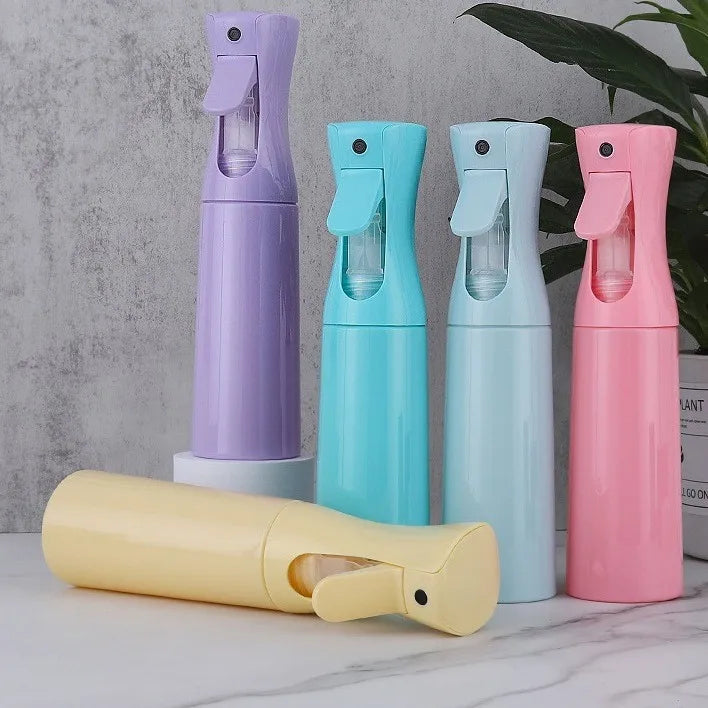 Botellas de pulverización de alta presión de 300ml, botellas recargables, regadera de niebla continua, pulverizadores de agua automáticos para salón de peluquero, nuevo 2025