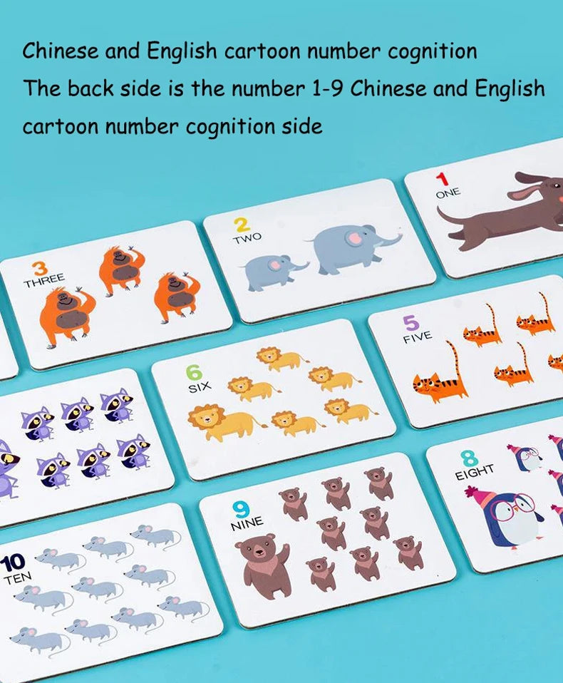 Accesorios de matemáticas Montessori para bebé, rompecabezas de emparejamiento cognitivo Digital, perla ingeniosa, juguetes de acción fina para niños