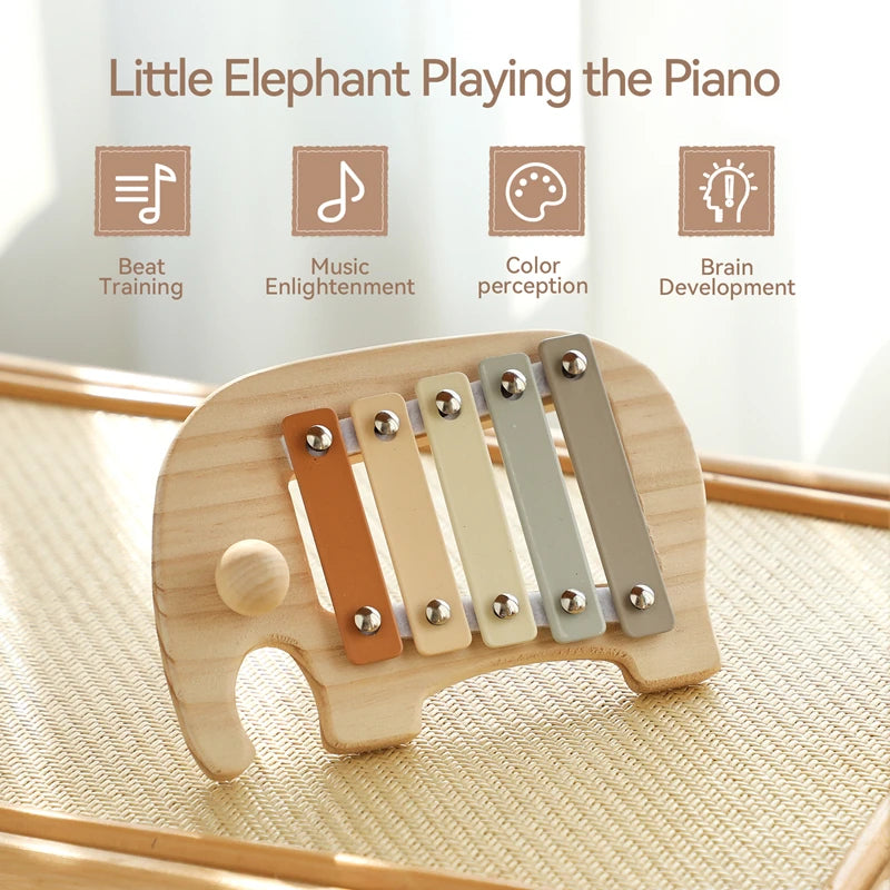 Juguete de madera Montessori, xilófono Multicolor, cuentas de campana, columna de tambor, instrumento Musical, juguete para chico, instrumento Musical educativo, regalo