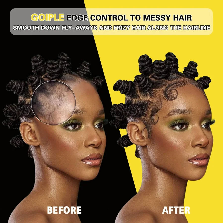 Goiple Edge Control Wax para pelos de bebé, Gel para el cabello de sujeción fuerte, sin borde descamaño, pomada más suave, aroma de piña con cepillo