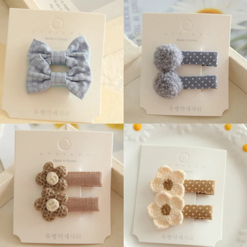 Pinzas para el pelo para niños, tocados hechos a mano, accesorios para el cabello de bebé, lazos de Clip de tela de cobertura completa para niñas