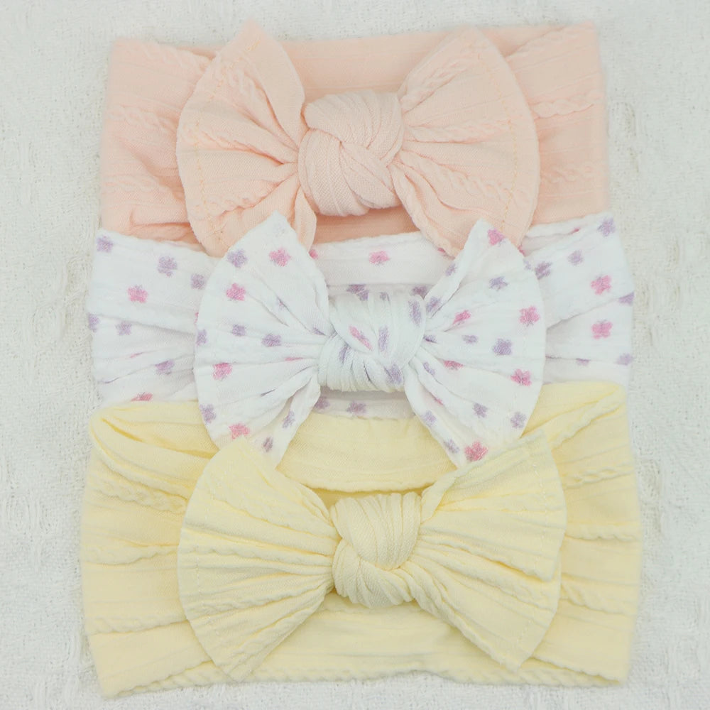 3 unids/set diademas para niña, lote de lazos, diadema para bebé, regalo para recién nacido, bandas elásticas para el cabello, turbante para niños, accesorios para el cabello infantil