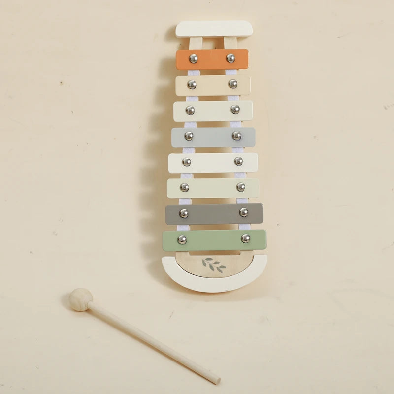 Juguete de madera Montessori, xilófono Multicolor, cuentas de campana, columna de tambor, instrumento Musical, juguete para chico, instrumento Musical educativo, regalo
